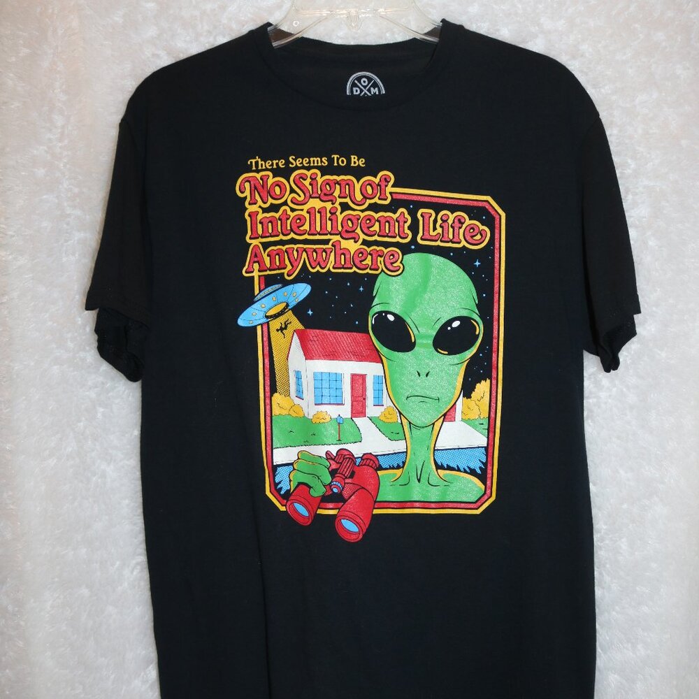 DOM black mens alien novelty tee shirt size medium